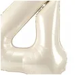 stojacy balon foliowy cyfra 4 z korona dekoracja na urodziny kremowy 33 dgt