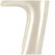 stojacy balon foliowy cyfra 7 z korona dekoracja na urodziny kremowy 33 dgt