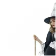 stroj damski czarownica na halloween andrzejki karnawal zestaw sukienka kapelusz pasek rozm s