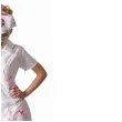 stroj damski na halloween i karnawal pielegniarka zombie zestaw sukienka czepek rozm s