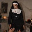 stroj damski na halloween zakonnica zombie habit kornet krzyz pasek cosplay kostium karnawal xl
