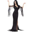 stroj damski na karnawal i halloween sukienka morticia addams wednesday czarny rozm l