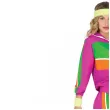 stroj dla doroslych ortalionowy dres retro lata 80 rozowy godan rozm s