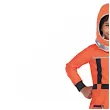stroj dla dzieci astronauta z helmem pomaranczowy amscan rozm 140 152 cm
