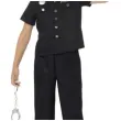 stroj dla dzieci policjant z odznaka czarny smiffys rozm 116 128 cm