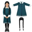 stroj dla dzieci wednesday addams turkusowy smiffys 116 128 cm