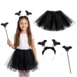 stroj dla dziecka na halloween andrzejki spodniczka opaska rozdzka nietoperz czarny