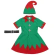 stroj dzieciecy na boze narodzenie swieta elfka sukienka czapka pasek 146 152