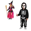 stroj dzieciecy na halloween andrzejki czarownica sukienka kapelusz pasek rozm 110 120