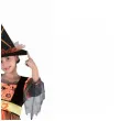 stroj dzieciecy na halloween andrzejki czarownica sukienka kapelusz pasek rozm 120 130