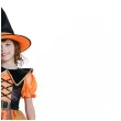 stroj dzieciecy na halloween andrzejki czarownica sukienka kapelusz pasek rozm 120 130