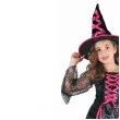 stroj dzieciecy na halloween andrzejki czarownica zestaw sukienka i kapelusz rozm 120 130