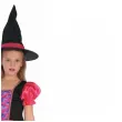 stroj dzieciecy na halloween andrzejki czarownica zestaw sukienka i kapelusz rozm 130 140