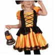 stroj dzieciecy na halloween andrzejki czarownica zestaw sukienka i kapelusz rozm 92 104