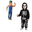 stroj dzieciecy na halloween karnawal kombinezon i kapelusz strach na wroble rozm 130 140