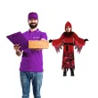 stroj dzieciecy na halloween karnawal szata z kapturem diabel czaszki czarna 130 140