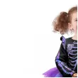 stroj dzieciecy na halloween karnawal szkieletorka kosciotrup blyszczaca sukienka 92 104