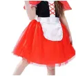 stroj dzieciecy na karnawal sukienka i peleryna z kapturem czerwony kapturek 110 120