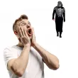 stroj meski na halloween kostium smierc czarny szata z kapturem zestaw karnawal