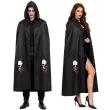 stroj na halloween peleryna z kapturem wampir czarna dodatek karnawal czarnoksieznik