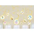 swiderki wiszace baby shower he or she amscan 61 cm 12 szt