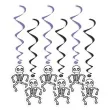 swiderki wiszace halloween szkielety czarno fioletowe 6 szt
