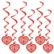 swiderki wiszace leaf hearts czerwone 6 szt