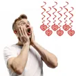 swiderki wiszace leaf hearts czerwone 6 szt