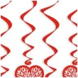 swiderki wiszace leaf hearts czerwone 6 szt