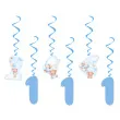 swiderki wiszace misie z balonikami na roczek blekitny congee 65 cm