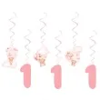 swiderki wiszace misie z balonikami na roczek rozowy jasny congee 65 cm