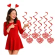 swiderki wiszace rose hearts czerwone 6 szt