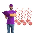 swiderki wiszace rose hearts czerwone 6 szt