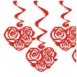 swiderki wiszace rose hearts czerwone 6 szt