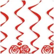 swiderki wiszace rose hearts czerwone 6 szt