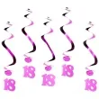 swiderki wiszace urodziny 18 pink shimmer amscan 5 szt