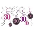 swiderki wiszace urodziny 30 pink celebration amscan 12 szt