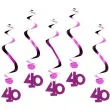 swiderki wiszace urodziny 40 pink shimmer amscan 5 szt