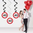 swiderki wiszace urodziny 40 traffic birthday 6 szt