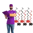 swiderki wiszace urodziny 50 czarno czerwone 6 szt
