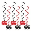 swiderki wiszace urodziny 55 czarno czerwone 6 szt