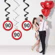 swiderki wiszace urodziny 90 traffic birthday 6 szt