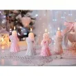 swieca aniolek betlejem z lampionem rozowy bartek candles 100 mm