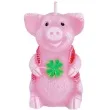 swieca happiness swinka z koniczyna rozowa bartek candles 75 mm