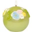 swieca kula mat z kwiatami zielona adpal fi 80mm