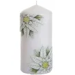 swieca pienkowa christmas flower kwiaty poinsencji biala bartek candles 150 70 mm
