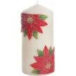swieca pienkowa christmas flower kwiaty poinsencji czerwona bartek candles 130 60 mm