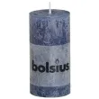 swieca pienkowa rustic niebieska ciemna bolsius 100 50 mm