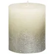 swieca pienkowa rustic ombre srebrno kremowa bolsius 80 68 mm