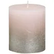swieca pienkowa rustic ombre srebrno rozowa bolsius 80 68 mm